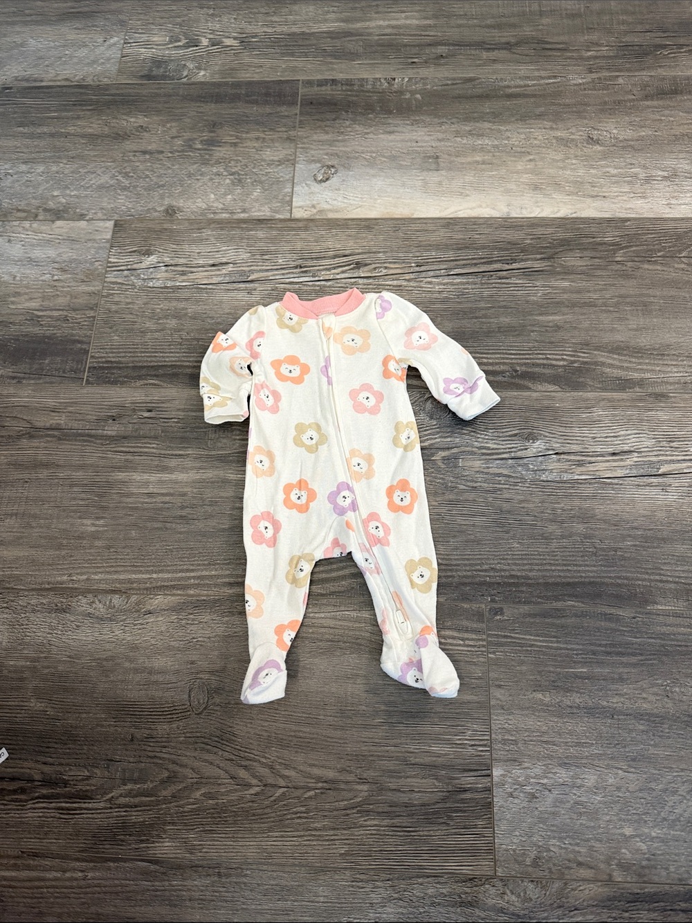 Huggies Baby Floral Footed One-Piece Sleeper - Pink & Multicolor